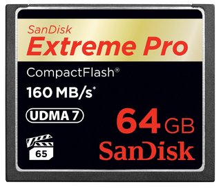 Модуль памяти  CompactFlash Card  64 Gb Sandisk Extreme Pro 1067x, (160 Mb/s), SDCFXPS-064G-X46
