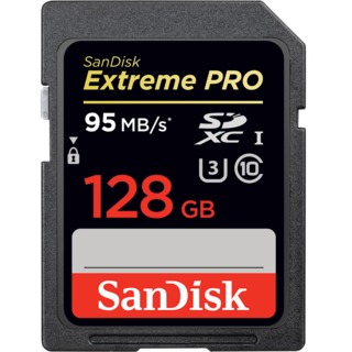 Модуль памяти  SD 128 Gb Sandisk SDXC Extreme Pro, cl 10, 95 Mb/ s, 633x, UHS-I U3 (SDSDXPA-128G-G46)