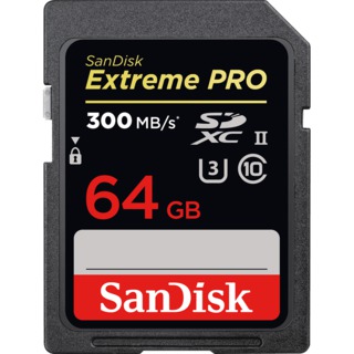 Карта памяти  SD  64 Gb Sandisk SDXC Extreme Pro, cl 10, 300 Mb/s UHS-II V90 (SDSDXPK-064G-GN4IN)