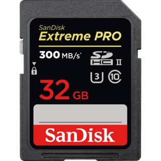 Карта памяти  SD  32 Gb Sandisk SDHC Extreme Pro, cl 10, 300 Mb/ s, UHS-II (SDSDXPK-032G-GN4IN)