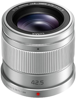 Объектив Panasonic Lumix 42.5mm f/ 1.7 G Aspherical Power OIS серебристый (H-HS043E-S)