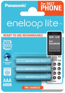 Аккумулятор Panasonic Eneloop Lite AAA 550 mAh (3шт) BK-4LCCE/ 3DE