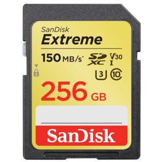 Карта памяти  SD 256 Gb Sandisk SDXC Extreme, cl 10, 150Mb/s V30 UHS-I U3 (SDSDXV5-256G-GNCIN)
