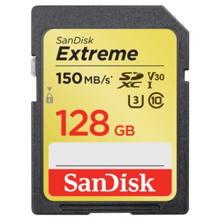 Карта памяти  SD 128 Gb Sandisk SDXC Extreme cl10, 150Mb/s, V30 UHS-I U3 (SDSDXV5-128G-GNCIN)