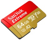 Карта памяти  Micro SD  64 Gb Sandisk Extreme, 160MB/ s UHS-I A2 C10 V30 U3 (SDSQXA2-064G-GN6MA)