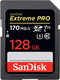 Модуль памяти  SD 128 Gb Sandisk SDXC Extreme Pro, cl 10, 170Mb/s, V30 UHS-I U3 Б/У