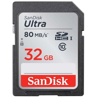 Карта памяти  SD  32 Gb Sandisk SDHC Ultra Class 10 UHS-I U1 90MB/ s (SDSDUNR-032G-GN6IN)