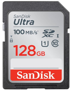 Карта памяти  SD 128 Gb Sandisk SDXC Ultra, class10, 100Mb/ s