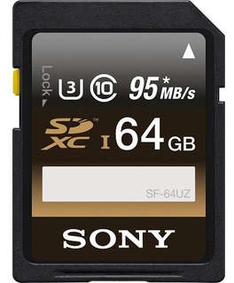 Карта памяти  SD  64 Gb Sony class 10, UHS-I U3, (SF-64UZ)