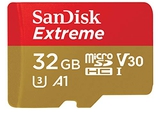 Карта памяти  Micro SD  32 Gb Sandisk Extreme, 100Mb/ s, UHS-I A1 C10  V30 U3 (SDSQXAF-032G-GN6MN)