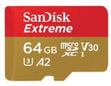 Карта памяти  Micro SD  64 Gb Sandisk Extreme 160MB/s A2 C10 V30 UHS-I U3 (SDSQXA2-064G-GN6MN)