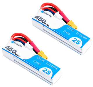 Аккумуляторы BETAFPV 2S 45C XT30 450mAh (2шт)