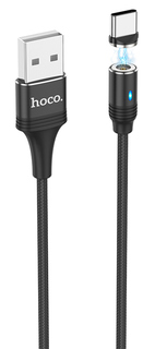 Кабель HOCO U76 magnetic USB - Type-C магнитный, 2А, 1.2 м, черный