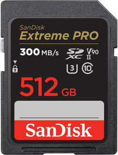 Модуль памяти  SD 512 Gb Sandisk Extreme PRO UHS-II U3 V90 чтение/ запись (300/ 260) МБ/ сек