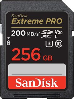 Карта памяти  SD 256 Gb Sandisk SDXC Extreme Pro U3 4K V30 R200 W140 (SDSDXXD-256G-GN4IN) (новая)