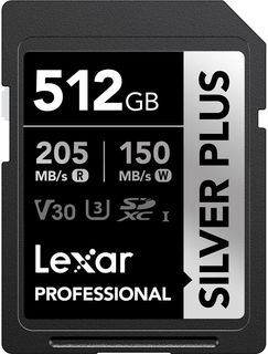 Карта памяти 512GB Lexar Professional SILVER PLUS SDXC™ UHS-I C10 V30 U3