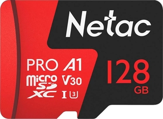 Карта памяти  Micro SD 128 Gb UHS-I U3 NETAC P500 Extreme Pro 128 ГБ, 100 МБ/ с, Class 10 (NT02P500PR